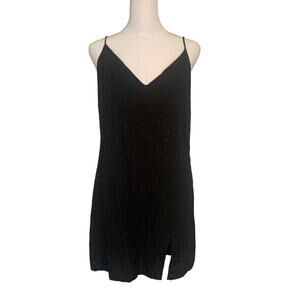 Isalis black small floral print sleeveless mini shift dress size M